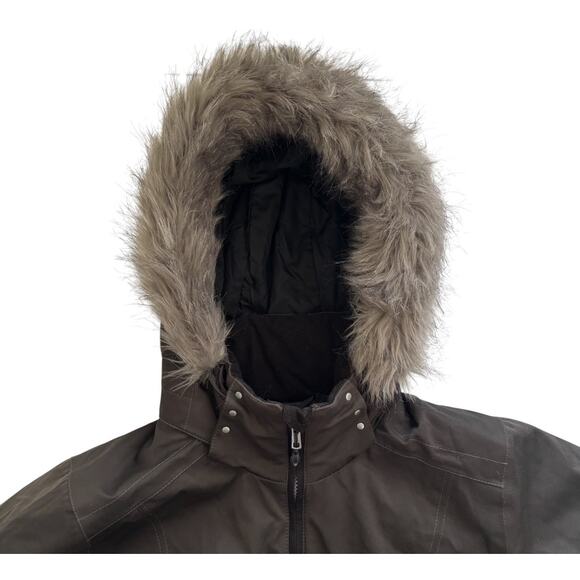 OBERMEYER SKIING JACKET HOODED WATER RESISTANT SNOWBOARDING BROWN WOMEN SIZE 10 - Picture 8 of 15